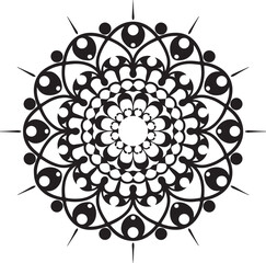 A creative simple mandala design vector style silhouette with white background