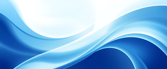 Obraz premium An abstract wavy design featuring a smooth blue gradient, perfect for professional business backgrounds or digital templates.