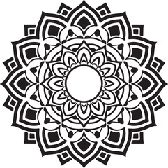 A creative simple mandala design vector style silhouette with white background