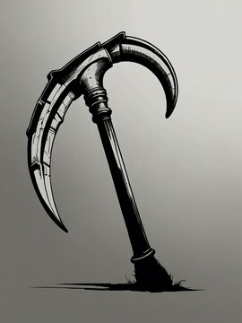 recommend clip art: Simple line art of a scythe.
