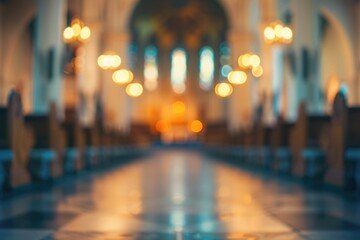 Fototapeta premium church interior blur abstract background church interior blur abstract background