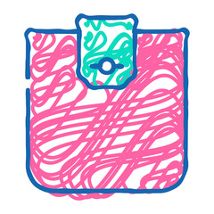flap pocket doodle icon sketch vector. flap pocket sign. isolated symbol illustration