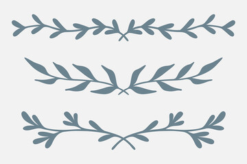 Border Set | Elegant Botanical Borders | Split Border Elements | Leafy Vector Frames