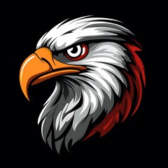 Fierce Bald Eagle Head Mascot Logo Design