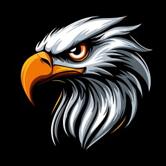 Aggressive Eagle Head Mascot Logo Design