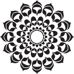 A creative simple mandala design vector style silhouette with white background