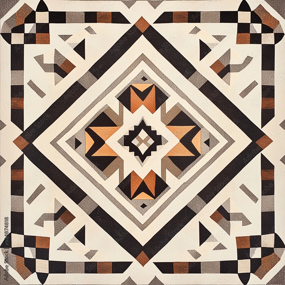 Aufkleber abstract geometric pattern design, white isolate background