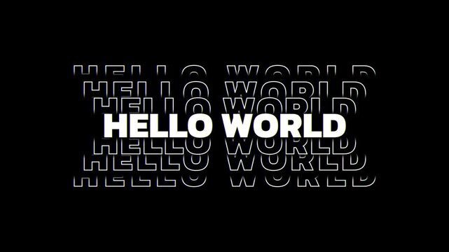 Hello World text animation. Seamless looping video