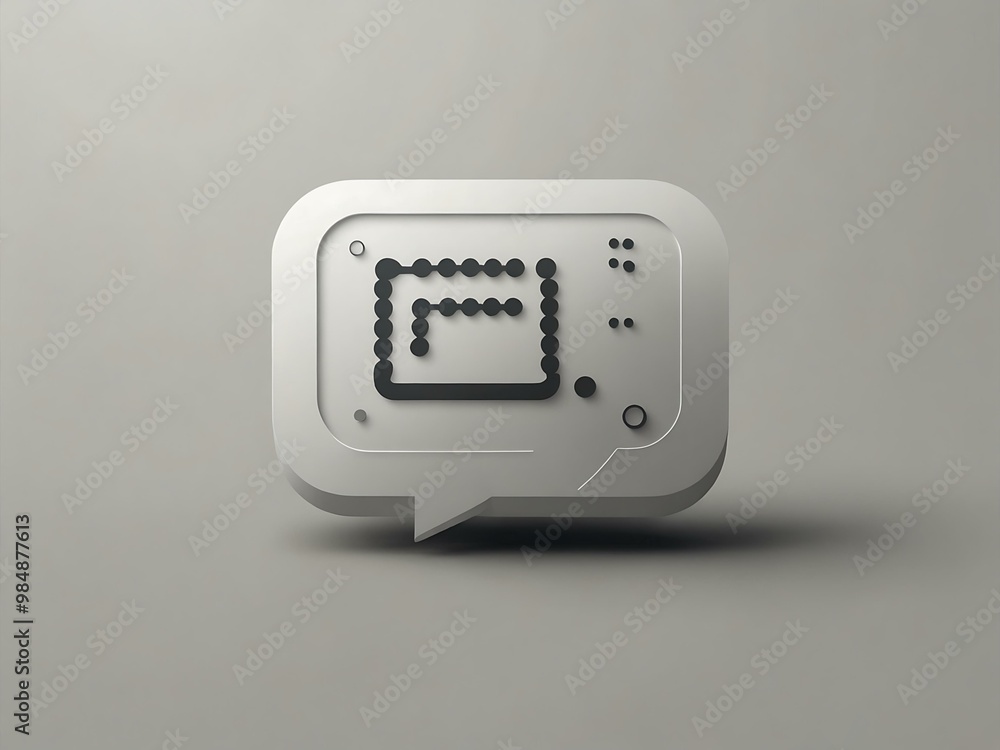 Poster speech bubble icon with three dots on a white background