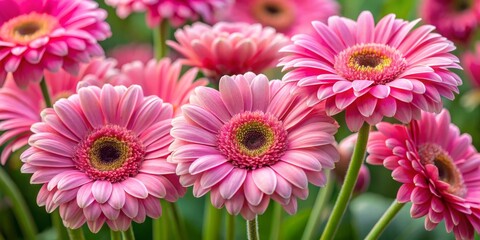 Close-Up of Delicate Pink Gerber Daisies with Soft Focus Background, Gerbera, Flowers, Nature