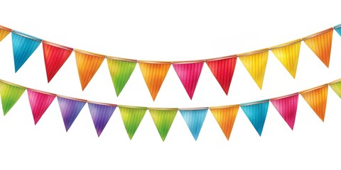 Colorful Striped Pennant Bunting, Decoration , Celebration , Party