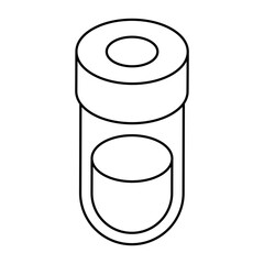 An editable design icon of sample tube, lab apparatus