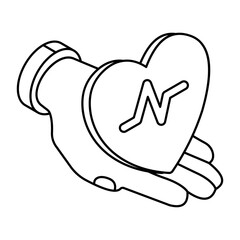 Conceptual flat design icon of heart 