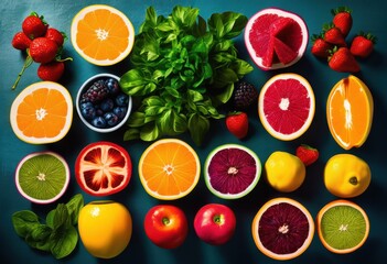 vibrant food icons showcasing bold color palettes bright hues playful designs culinary enthusiasts, graphic, artistic, creativity, fresh, tasty, gourmet