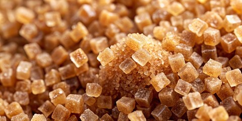 Macro Close-up of Brown Sugar Crystals, Sweet, Delicious, Texture, sugar, crystals, brown