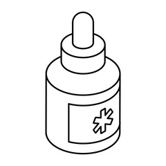 Conceptual flat design icon of liquid medicine 