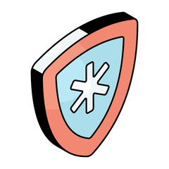 A flat design icon of medical security 