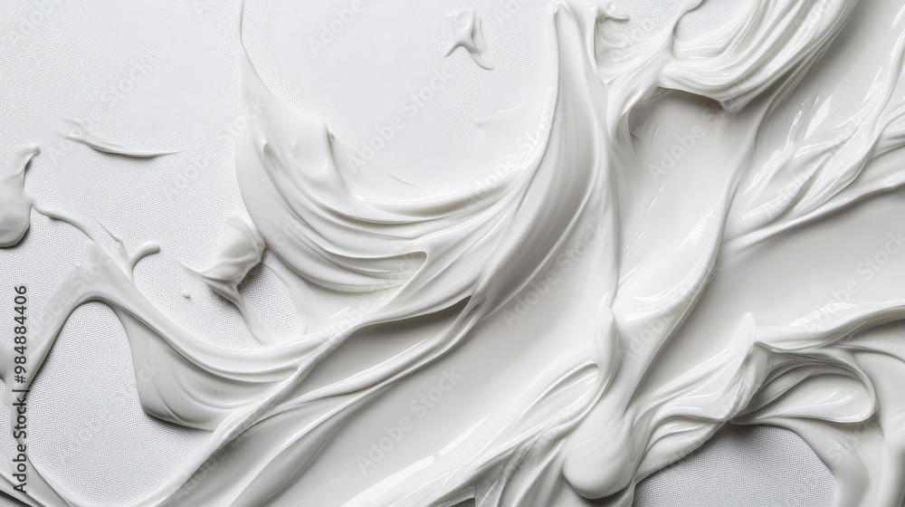 Poster abstract white cream swirls and smears create a luxurious and textured background. this image evokes
