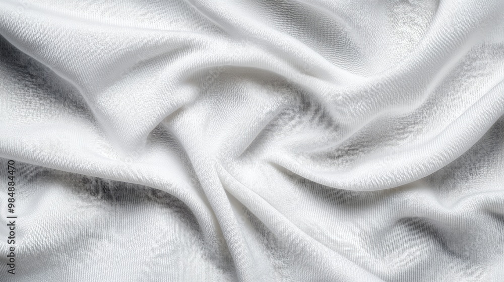 Poster abstract background image featuring a white fabric texture with soft folds and wrinkles. represents 