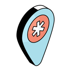 Obraz premium Medical location icon in unique design 