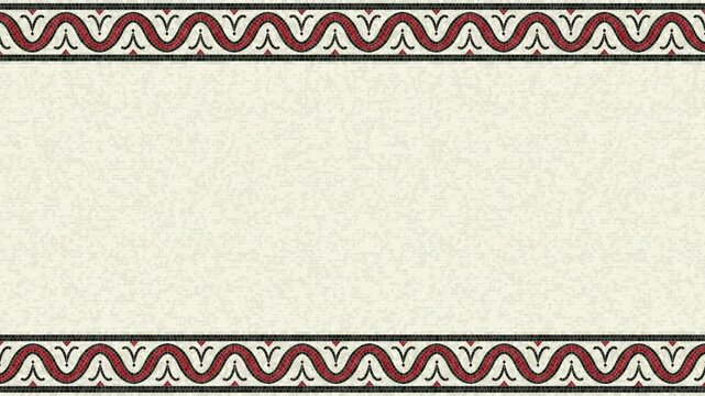 Mosaic tiles border loop pattern, Motion graphic abstract background with copy space