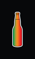 A bottle of sparkling water. Original vector illustration in vintage style.