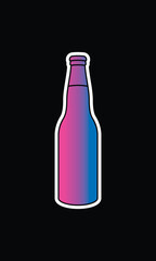 A bottle of sparkling water. Original vector illustration in vintage style.