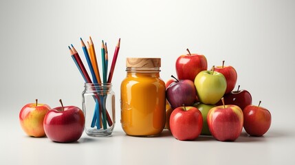 Stationery for school or office on white background.