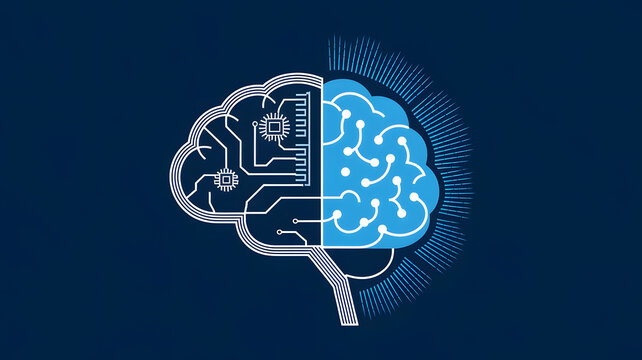 Artificial intelligence robot working at computer in office. IT team, Humanoid support center, Futuristic worker, Work at call center. Generative AI