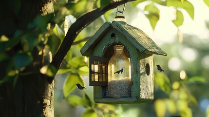 wooden bird house