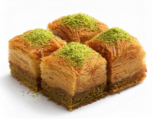 kadaifi dessert on white background