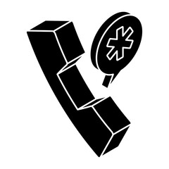 Conceptual flat design icon of medical call