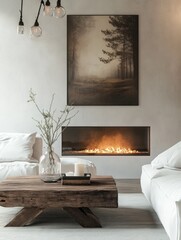 Modern Living Room with Fireplace