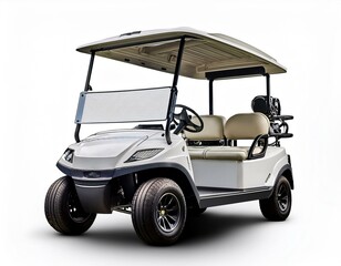 White Golf Cart