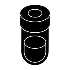 An editable design icon of sample tube, lab apparatus