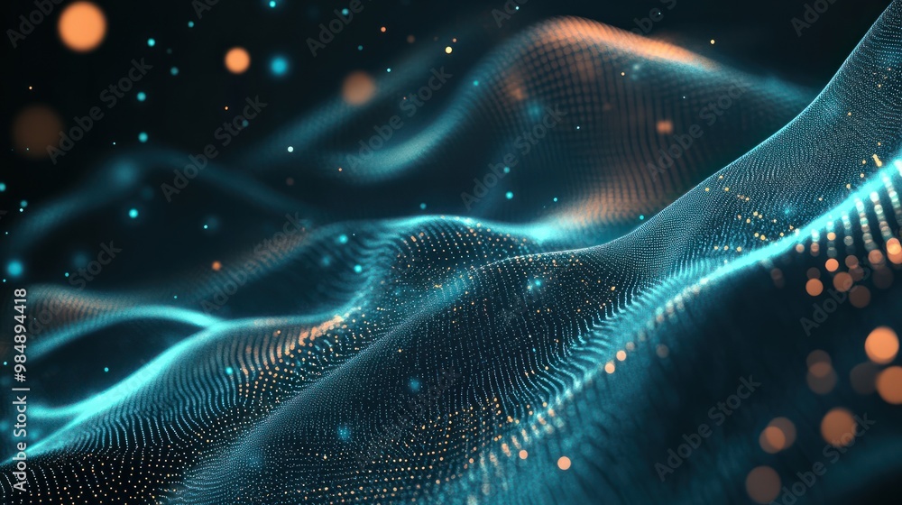 Poster conceptual background design incorporating elements of technology in a subtle, minimalist pattern,
