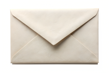 Sealed white envelope ready for mailing on transparent background