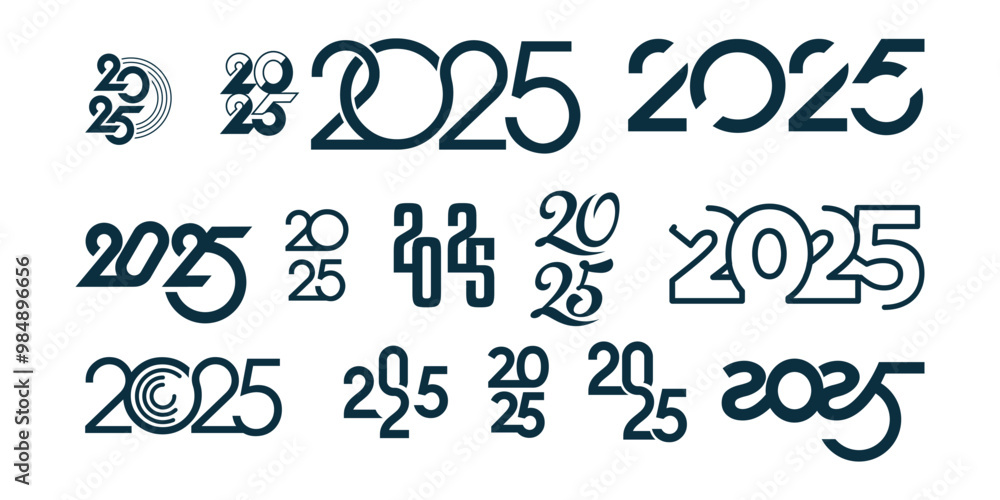 Poster set of 2025 design element vector idea