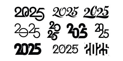 Set of 2025 design element vector idea