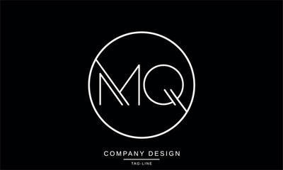 MQ, QM Abstract Letters Logo Monogram Design Font