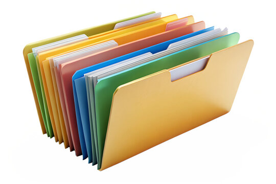 Stack of colorful folders symbolizing organization and efficiency