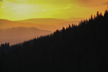 sunset in the mountains