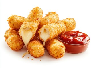 Delicious mozzarella sticks, perfectly golden and crispy, served with a side of rich marinara sauce...