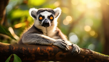 Lemur catta closeup in natural habitat
