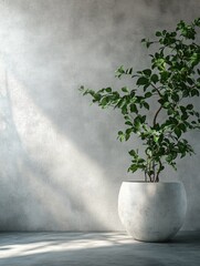 Modern Bamboo Plant in Minimalist Ceramic Vase