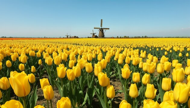 A beautiful field of tulips in Holland