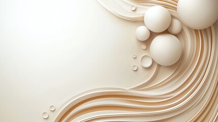 Abstract lines and circles in soft tones representing rhythmic waves, digital minimalist art, soothing visual pattern