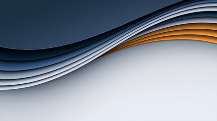Obraz premium Minimalistic modern abstract background with dynamic layered curves in orange, grey, and blue tones