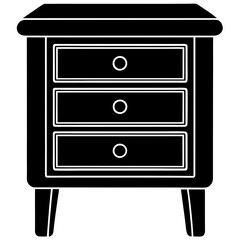 bedside table icon silhouette vector