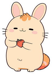 Cute rabbit 2D cartoon character 
